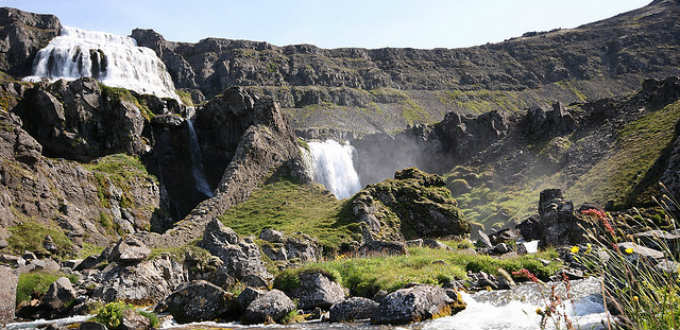 The waterfall of Dynjandi is in fact the name used for a lot of falls. PIC david.blaisonneau